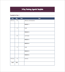 Training Agenda Template Free Magdalene Project Org