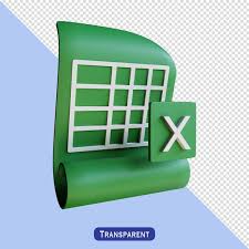 premium psd excel icon with 3d style