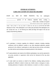 10 Printable Medical Power Of Attorney For Child Forms And Templates