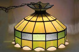 Vintage Leaded Glass Shade Light