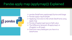 pandas apply map applymap explained
