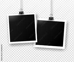 photo frames hanging on binder clips