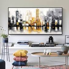 Abstract Cityscape Oil Painting On