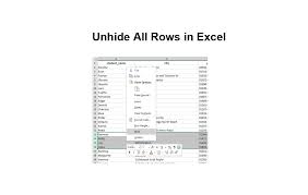 rows in excel bonus unhide columns
