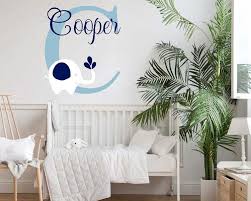 Elephant Baby Name Wall Decal