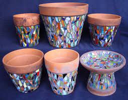 mosaic pots bird bath mosaic pots