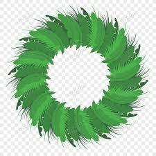 tropical leaves frame green circle