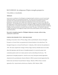 Critique papers require students to conduct a critical analysis of another piece of writing, often a. Pdf Bayanihan The Indigenous Filipino Strengths Perspective