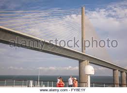 Sunshine Skyway Bridge Tampa Bay Florida Usa Stock Photo