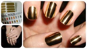gold metallic nails beauty