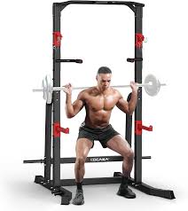 power cage squat rack adjule weight