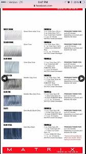 Silver Formulas Matrix Hair Color Hair Color Formulas