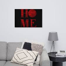 Home Red Textured Typography Canvas