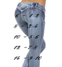 Size Chart Colombian Jeans Originales