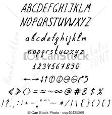 Handwriting Font Character Set