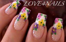 spring time flowers nail art design by