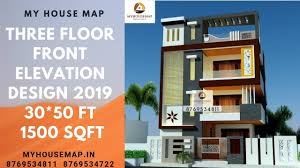 three floor front elevation design 2019