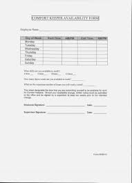 Availability Sheet For Employees Bino 12terrains Form Information