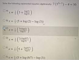 following exponential equation chegg