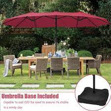 Double Sided Patio Umbrella With Base
