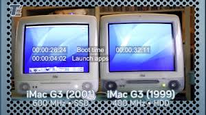 Apple imac g3 blue all in one plastic apple from computer plus install manual. Imac G3 With Ssd Is It Faster Ssd Vs Hdd Youtube
