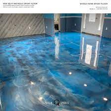 metallic epoxy floor blue