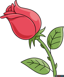 step by step rose drawing for kids