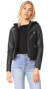 Doma Hooded Leather Jacket Shopbop Save Up To 25 Sale