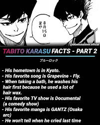 𝘽𝙇𝙐𝙀 𝙇𝙊𝘾𝙆 🔒 • ブルーロック 🇯🇵 • on Instagram: “Facts about Tabito  Karasu PART 2 ⚽ I'll probably do Nagi next 🤔 ——————————————————————— .  ブルーロック 🇯🇵 • . ?…