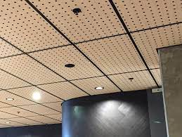 laminated wooden acoustical ceiling