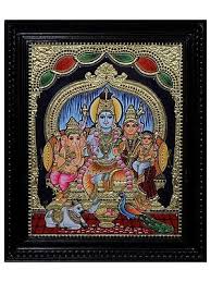 tanjore painting of lord shiva family