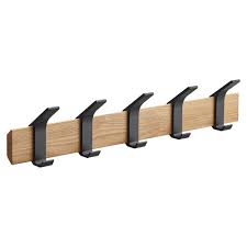 5 Hook Metal Wood Coat Rack
