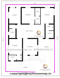 38 51 Ft House Plan 3 Bhk With Parking