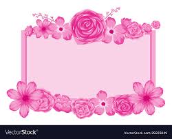 pink flower frame vector image