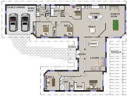 Bedrooms U Shaped House Plan