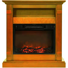 Electric Fireplace In Teak Cam3437 1tek