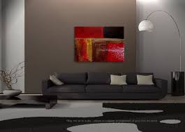 Bold Red Modern Abstract Painting Urban