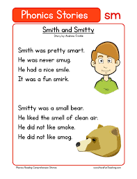 Comprehension strategies for english language learners: Smith And Smitty Sm Phonics Stories Reading Comprehension Worksheet Have Fun Teaching