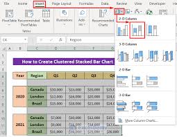 create cered stacked bar chart