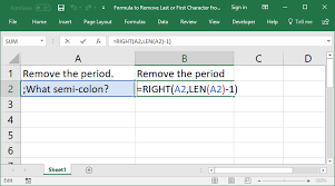 How to remove a formula in excel. Formulas To Remove First Or Last Character From A Cell In Excel Teachexcel Com