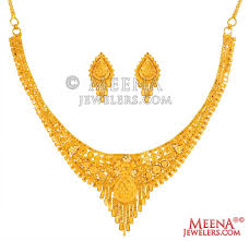 22 karat gold necklace set stgo25714