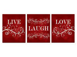 Live Laugh Love Canvas Red Wall Art