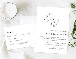 Amazon Com Minimalist Wedding Invitation Simple Black And White