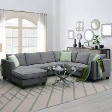 Fabric Upholstered Sectional Sofa Set