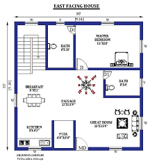 30x30 East Facing House Plan With Vastu