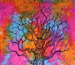 Twin Tie Dye Tree Of Life Tapestry Wall