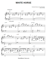 Sleep, my darling, safe and sound. White Horse Easy Piano Sheet Music Taylor Swift Sheetmusic Free Com