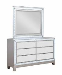 Glass Dresser And Mirror With Led