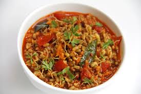 Misal is a spicy sprouts curry cooked with onions, tomatoes, ginger, garlic and coconut. Matki Usal No Onion No Garlic My Secret Plate