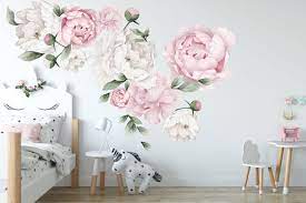 Peony Flower Wall Decal Watercolor